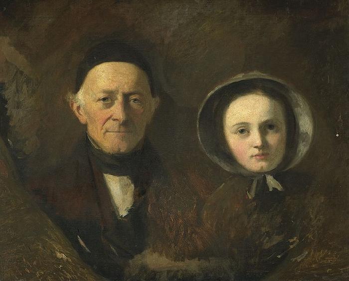 Therese Schwartze Portrait of Johann Joseph Hermann and Ida Schwartze oil painting picture